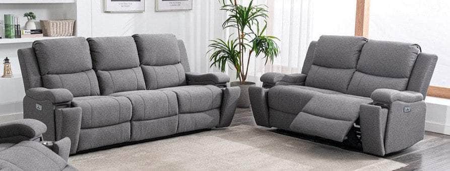 IFDC Mississauga Grey Fabric Power Recliner Living Room Collection, image 6
