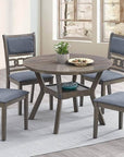 IFDC Coalhurst 5 Piece Round Rubber Wood and Wood Veneers Dining Room Furniture Set, image 5