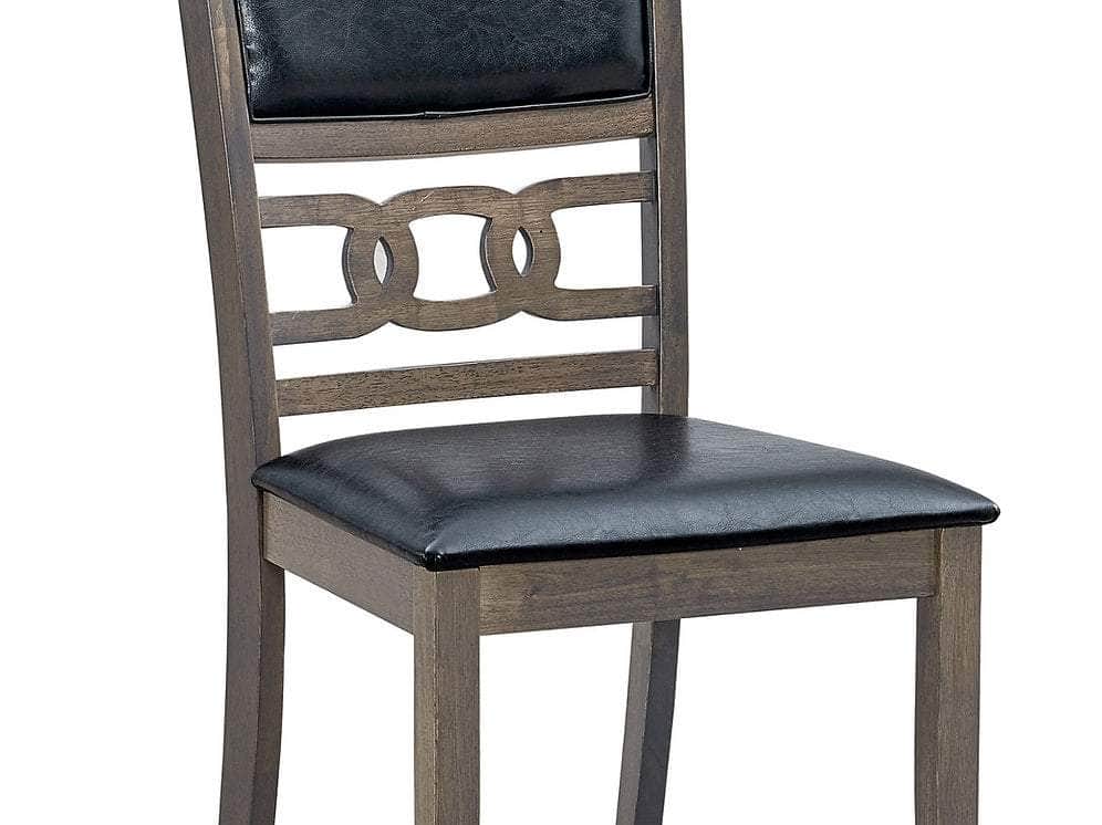 IFDC Coalhurst 5 Piece Round Rubber Wood and Wood Veneers Dining Room Furniture Set, image 3