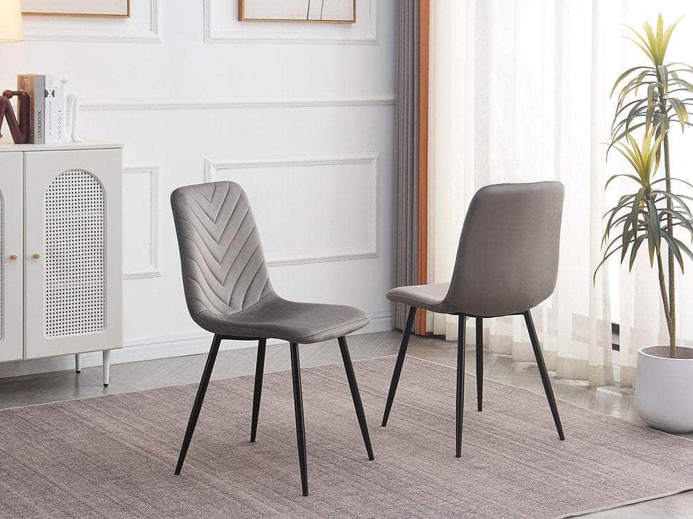 IFDC Lacombe 7 Piece Extendable Sintered Stone White Marble Top with Black Steel Legs Dining Room Furniture Set, image 5