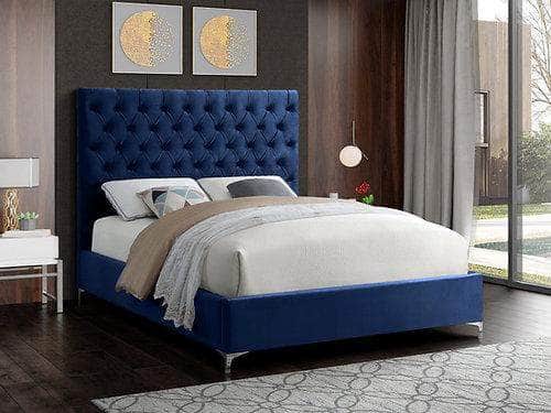 IFDC Oakville Velvet Button Tufted Platform Bed, image 2