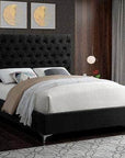 IFDC Oakville Velvet Button Tufted Platform Bed, image 4