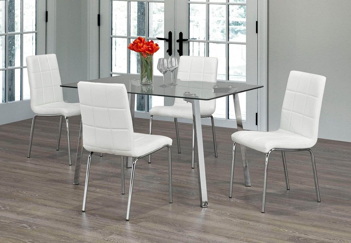 IFDC 51 Inch Comox 5 Piece Rectangular Glass Top Dining Room Furniture Set, image 2