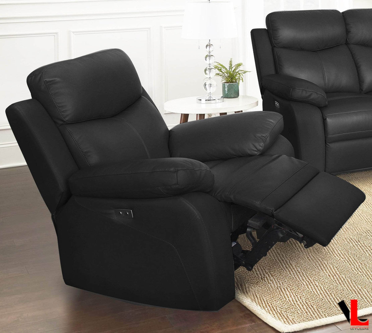 Levoluxe Aveon 38.5" Pillow Top Arm Reclining Chair in Leather Match, image 1