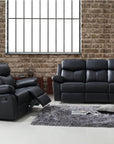 Levoluxe Aveon 2 Piece Pillow Top Arm Reclining Sofa and Loveseat Set in Leather Match, image 1