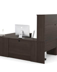 Modubox Embassy 72W U Shaped Executive Desk with Pedestal and Hutch in Dark Chocolate, image 2