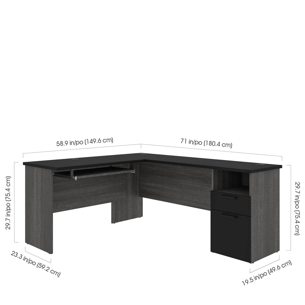 Modubox Norma 71W L Shaped Desk, image 6