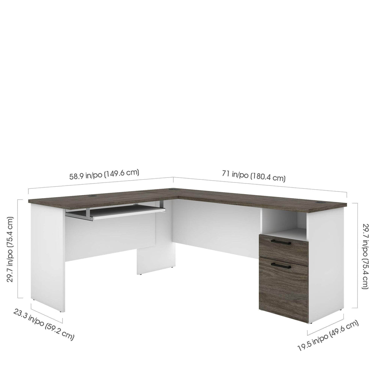 Modubox Norma 71W L Shaped Desk, image 16