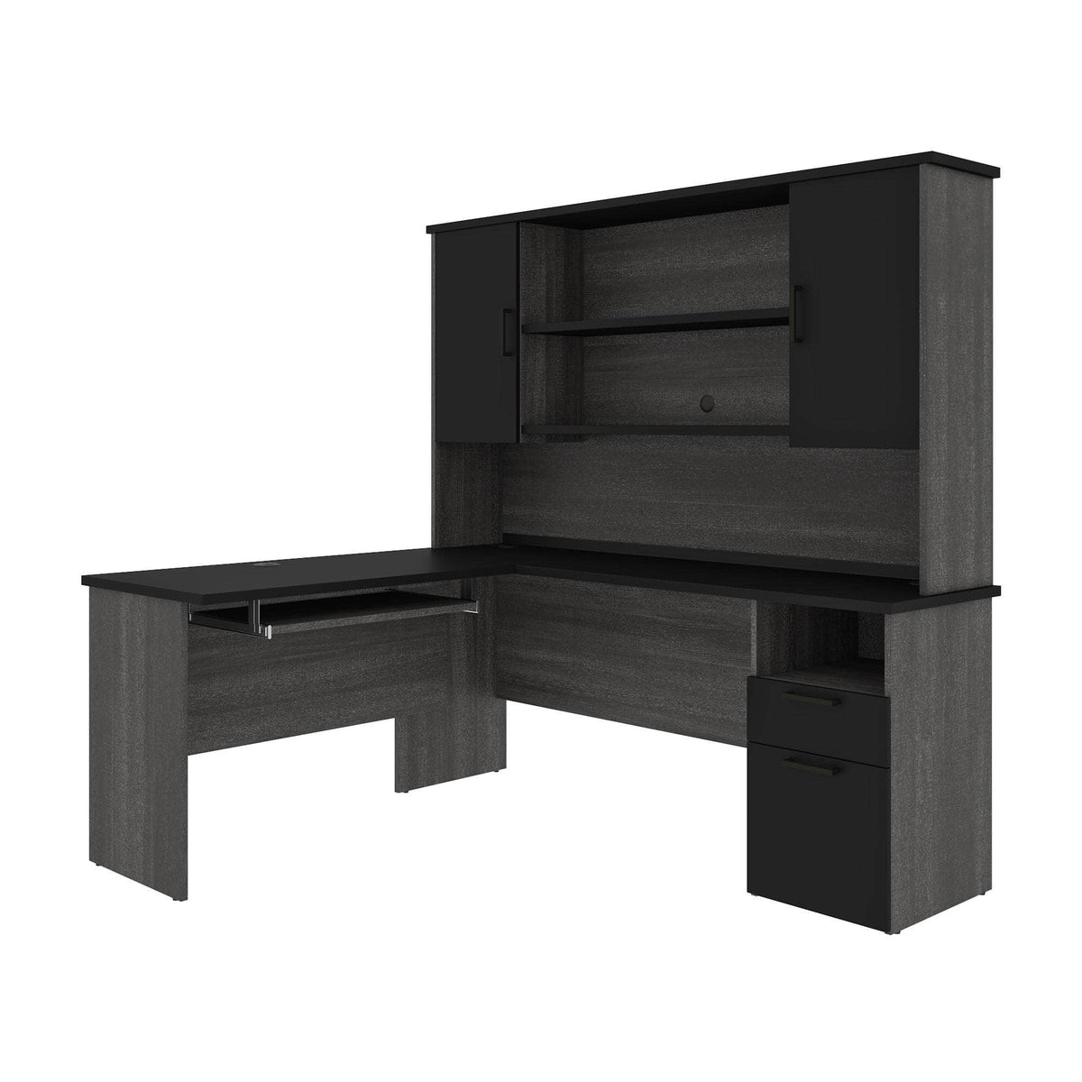 Modubox Norma 71W L Shaped Desk with Hutch, image 2