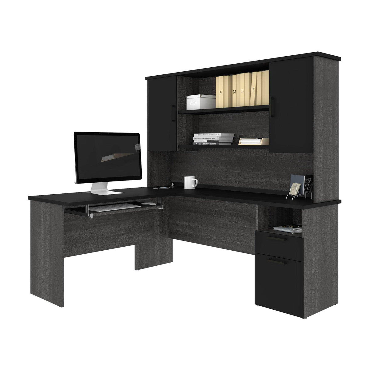 Modubox Norma 71W L Shaped Desk with Hutch, image 4