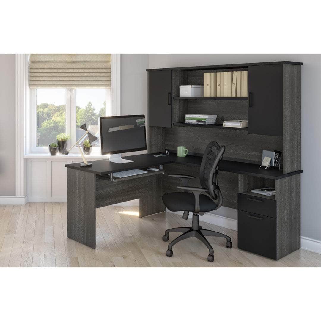 Modubox Norma 71W L Shaped Desk with Hutch, image 1