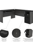 Modubox Norma 71W L Shaped Desk with Hutch, image 6