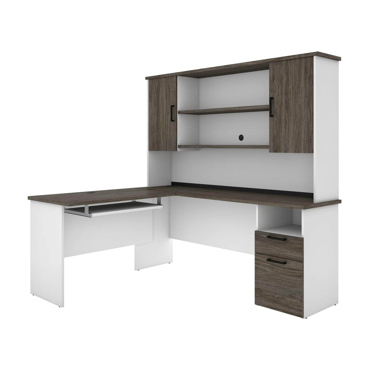 Modubox Norma 71W L Shaped Desk with Hutch, image 13