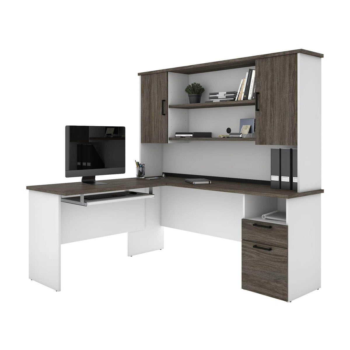Modubox Norma 71W L Shaped Desk with Hutch, image 15
