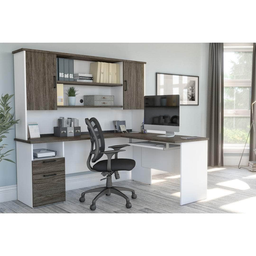 Modubox Norma 71W L Shaped Desk with Hutch, image 12