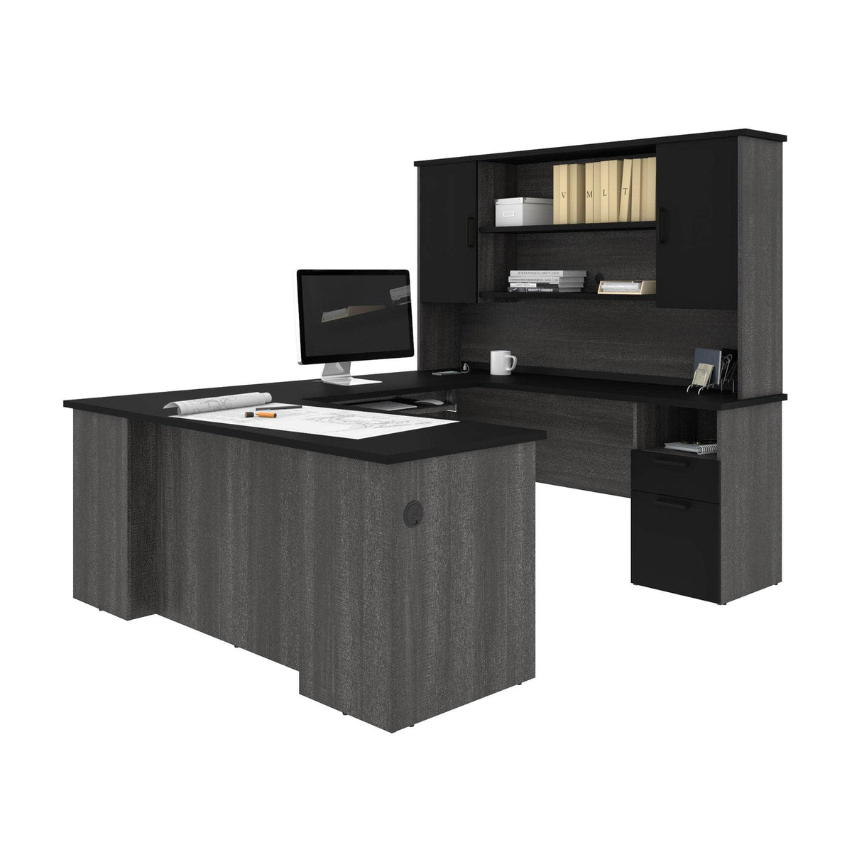 Modubox Norma 71W U Or L Shaped Executive Desk with Hutch, image 2