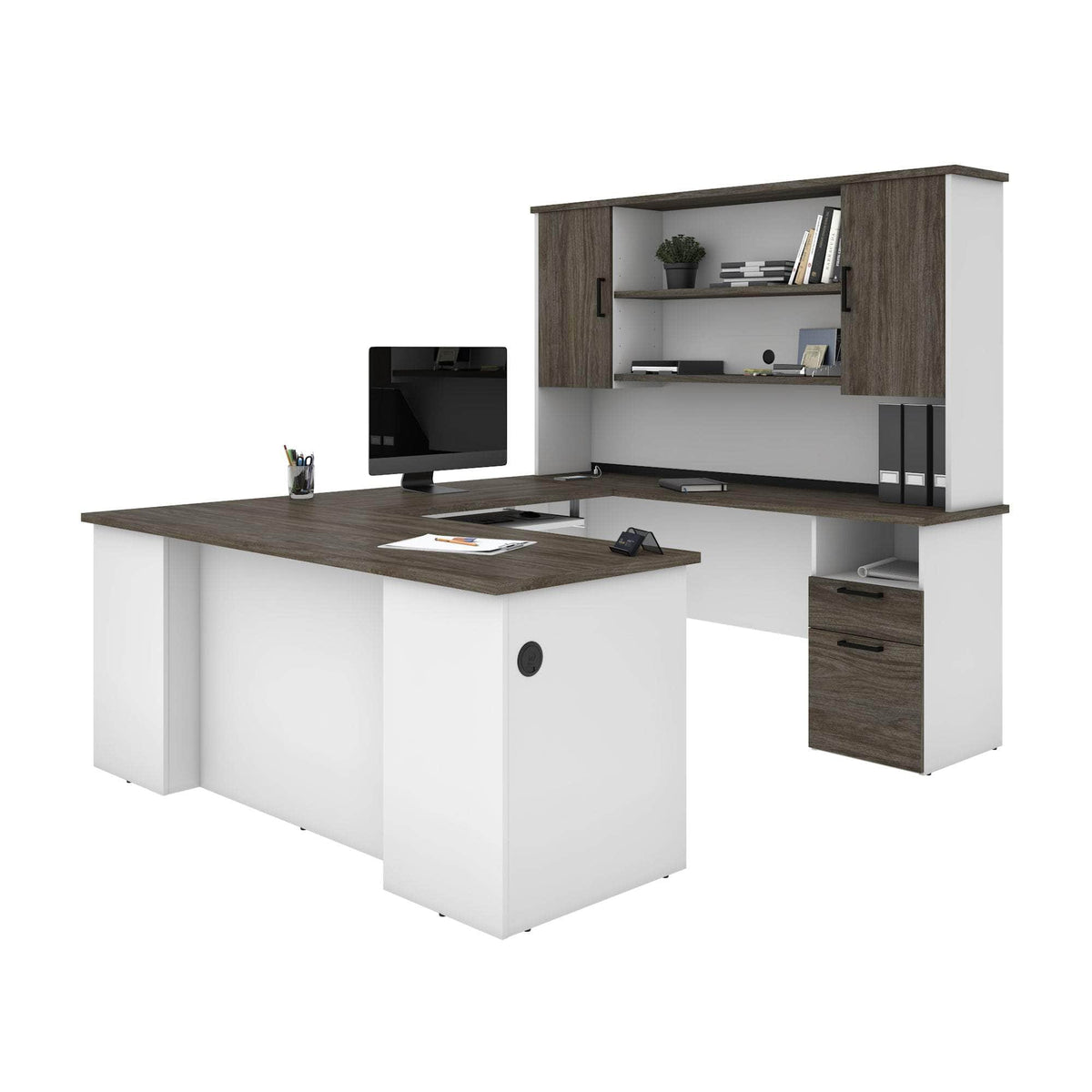 Modubox Norma 71W U Or L Shaped Executive Desk with Hutch, image 8