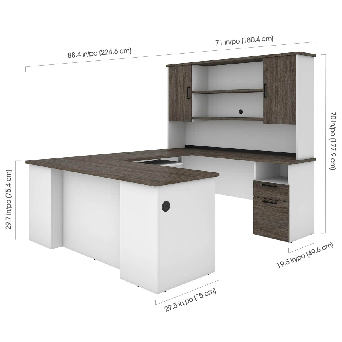 Modubox Norma 71W U Or L Shaped Executive Desk with Hutch, image 11