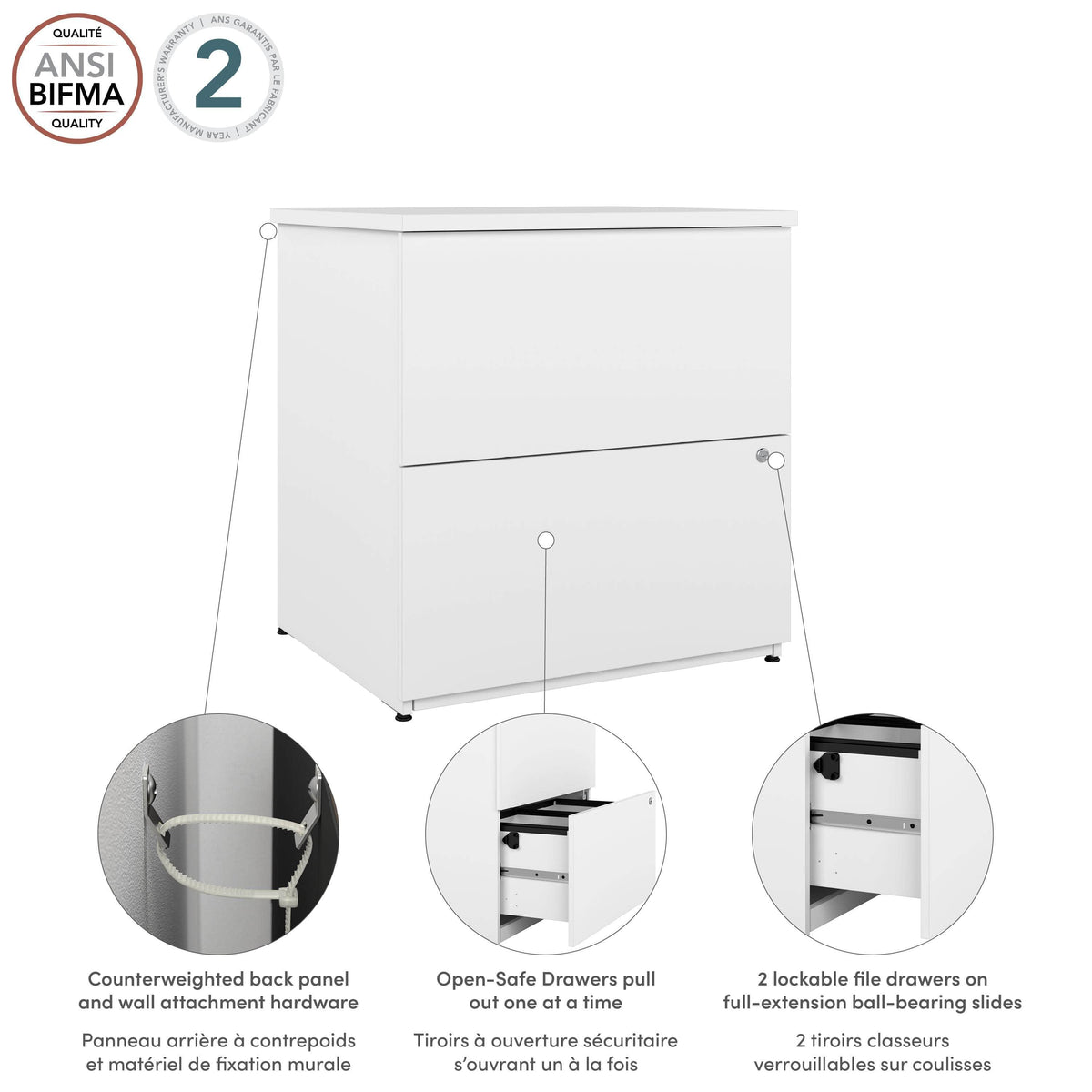 Modubox Universel 28W Standard 2 Drawer Lateral File Cabinet, image 6