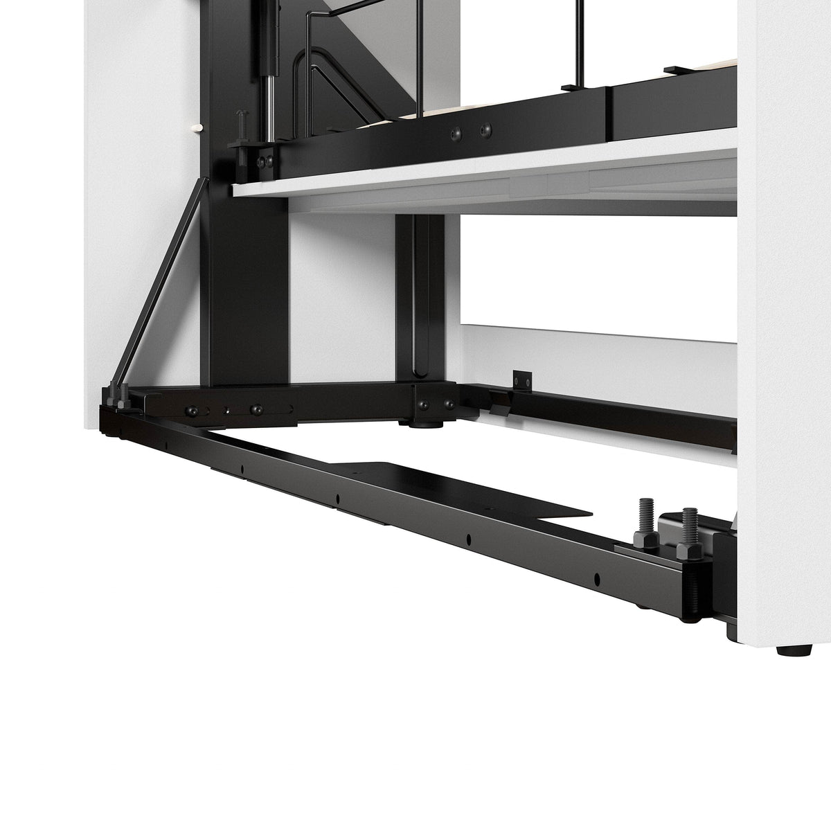 Modubox Pur Queen Murphy Wall Bed with Closet Storage Cabinets (115W) in White, image 7