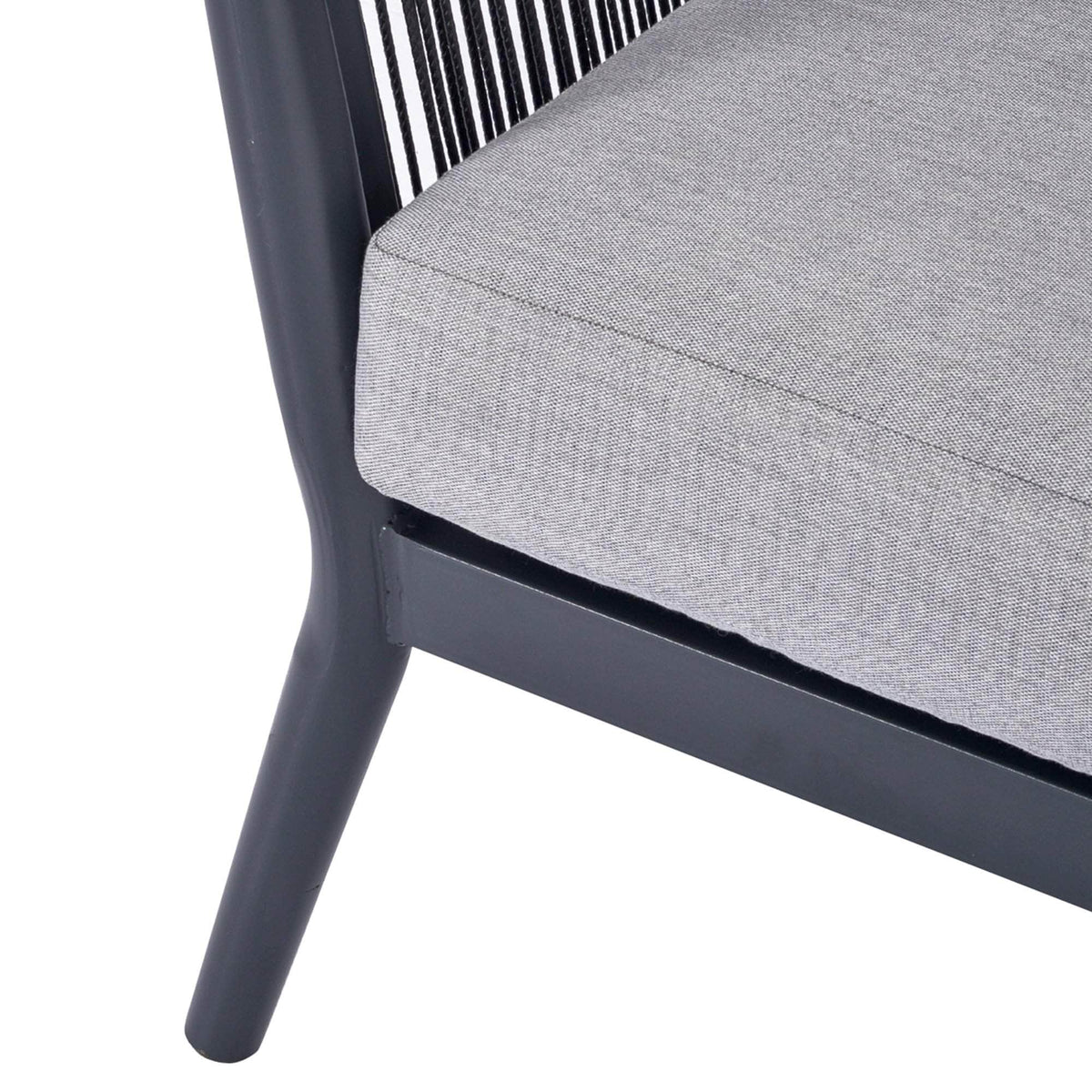 Aosom 4 Piece Outdoor Patio Metal and Rattan Wicker Conversation Set in Light Grey, image 8