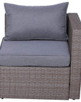 Aosom 5 Piece Outdoor Patio Rattan Wicker 2 Person Deep Seating Conversation Set in Deep Grey, image 10