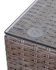 Aosom 5 Piece Outdoor Patio Rattan Wicker 2 Person Deep Seating Conversation Set in Deep Grey, image 12
