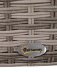 Aosom 8 Piece Outdoor Patio Wicker Rattan Modular Conversation Furniture Set in Grey, image 9