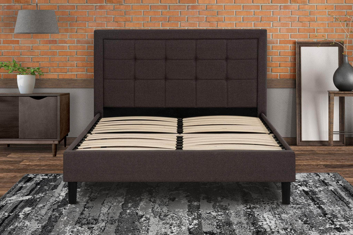 Primo International Cora Button Tufted Upholstered Platform Bed, image 1