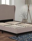 Primo International Demi Upholstered Wingback Platform Bed, image 1