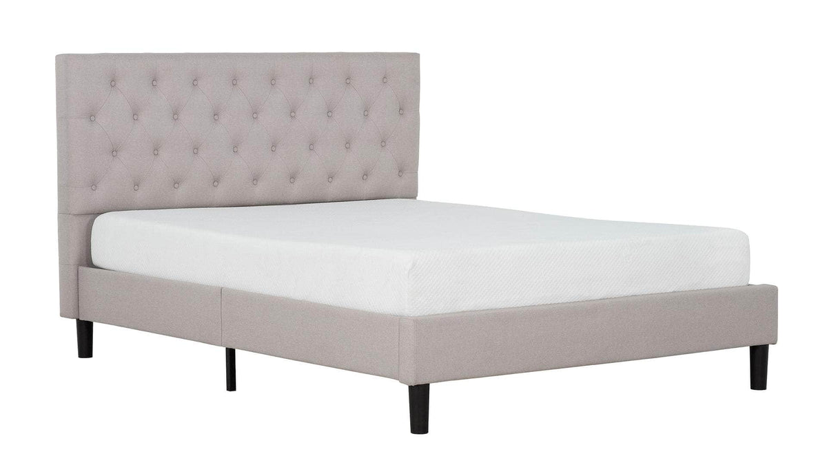 Primo International Ellie Upholstered Grey Platform Bed, image 1