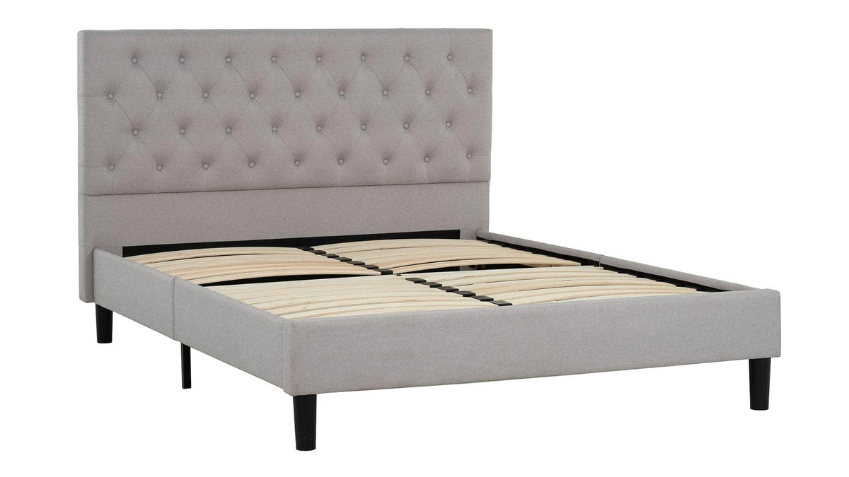 Primo International Ellie Upholstered Grey Platform Bed, image 3
