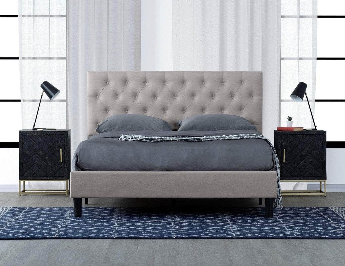 Primo International Ellie Upholstered Grey Platform Bed, image 6