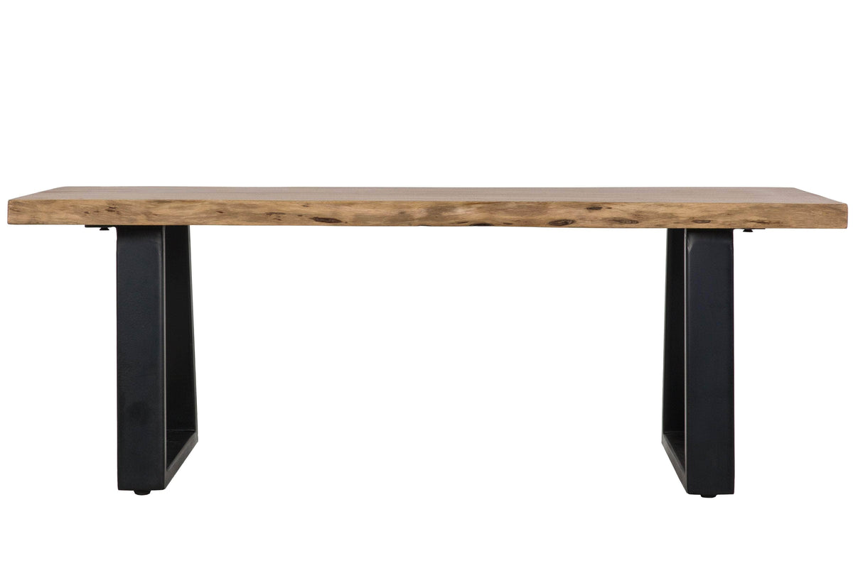 Primo International Kiel Wood Dining Bench in Brown and Black, image 1
