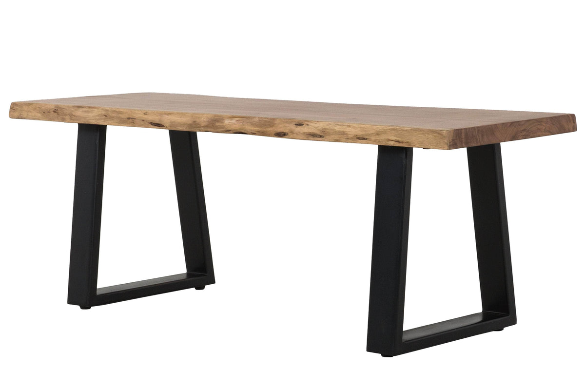 Primo International Kiel Wood Dining Bench in Brown and Black, image 2