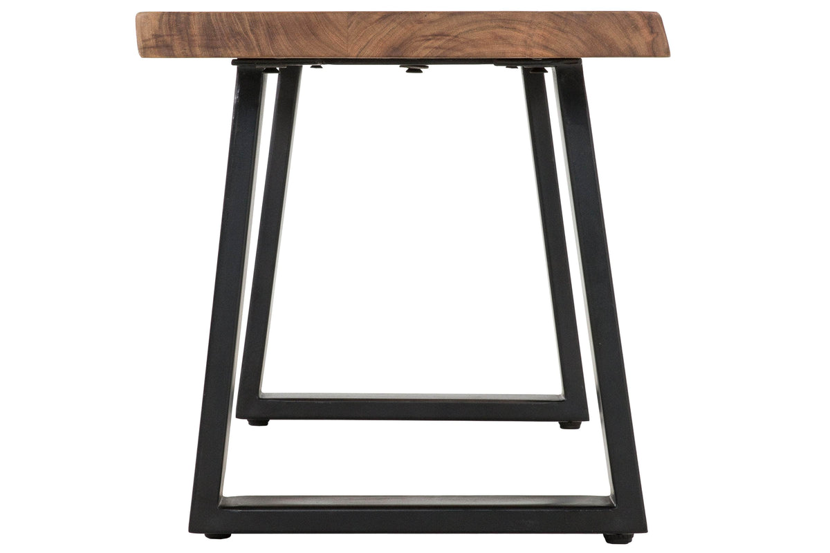 Primo International Kiel Wood Dining Bench in Brown and Black, image 3