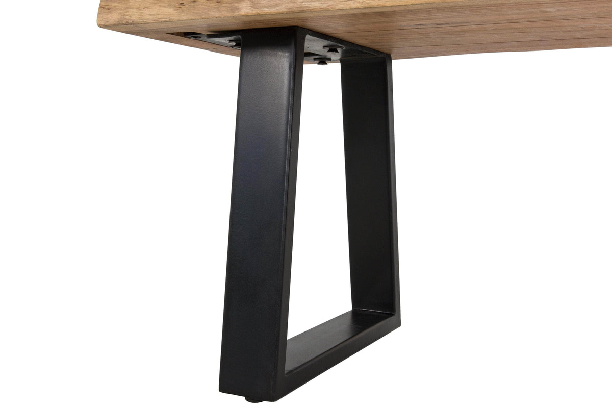 Primo International Kiel Wood Dining Bench in Brown and Black, image 4