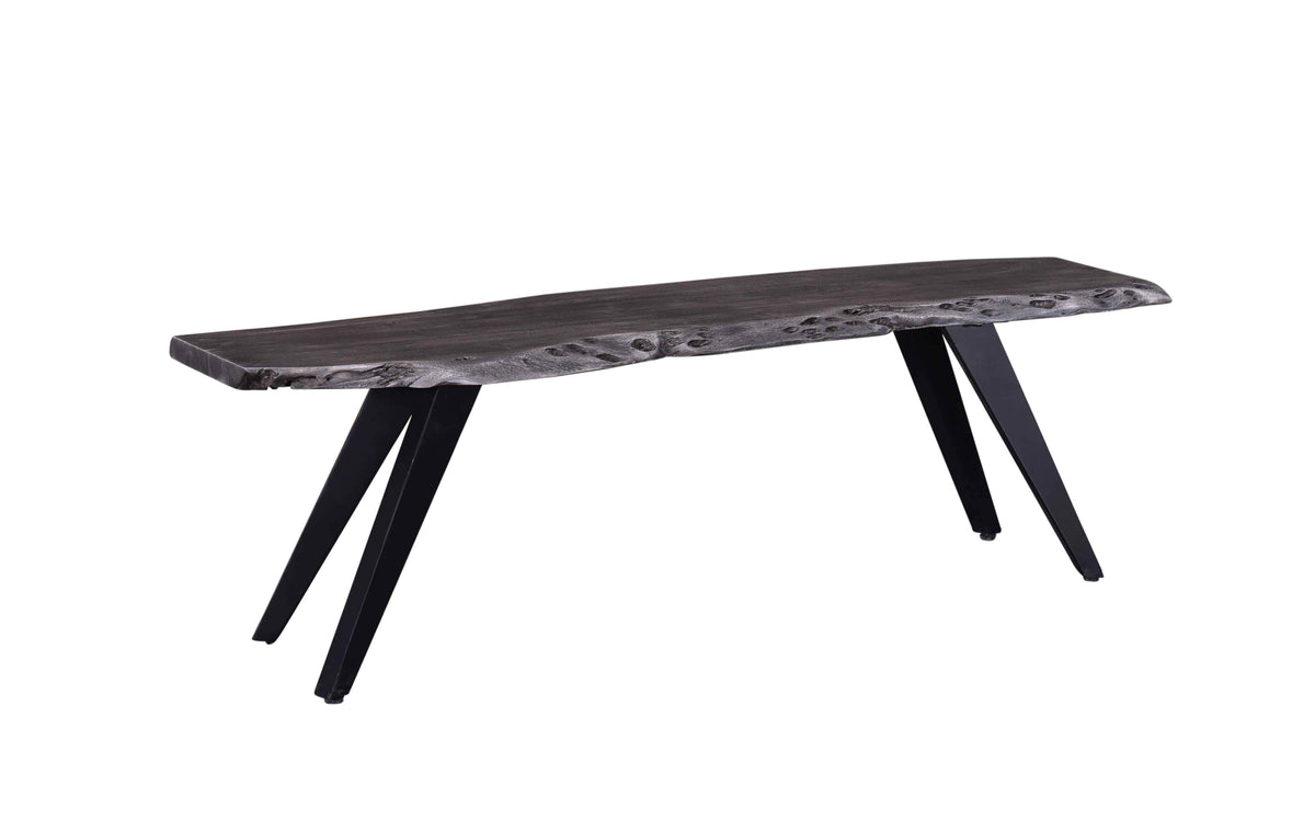 Primo International Wexford Wood Dining Bench in Grey and Black, image 1