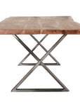 Primo International Loomie 82" Rectangular Wood and Metal Dining Table in Brown, image 3