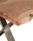 Primo International Loomie 82" Rectangular Wood and Metal Dining Table in Brown, image 5