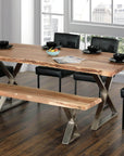 Primo International Sutherland 70" Rectangular Rustic Wood Dining Table in Brown, image 5