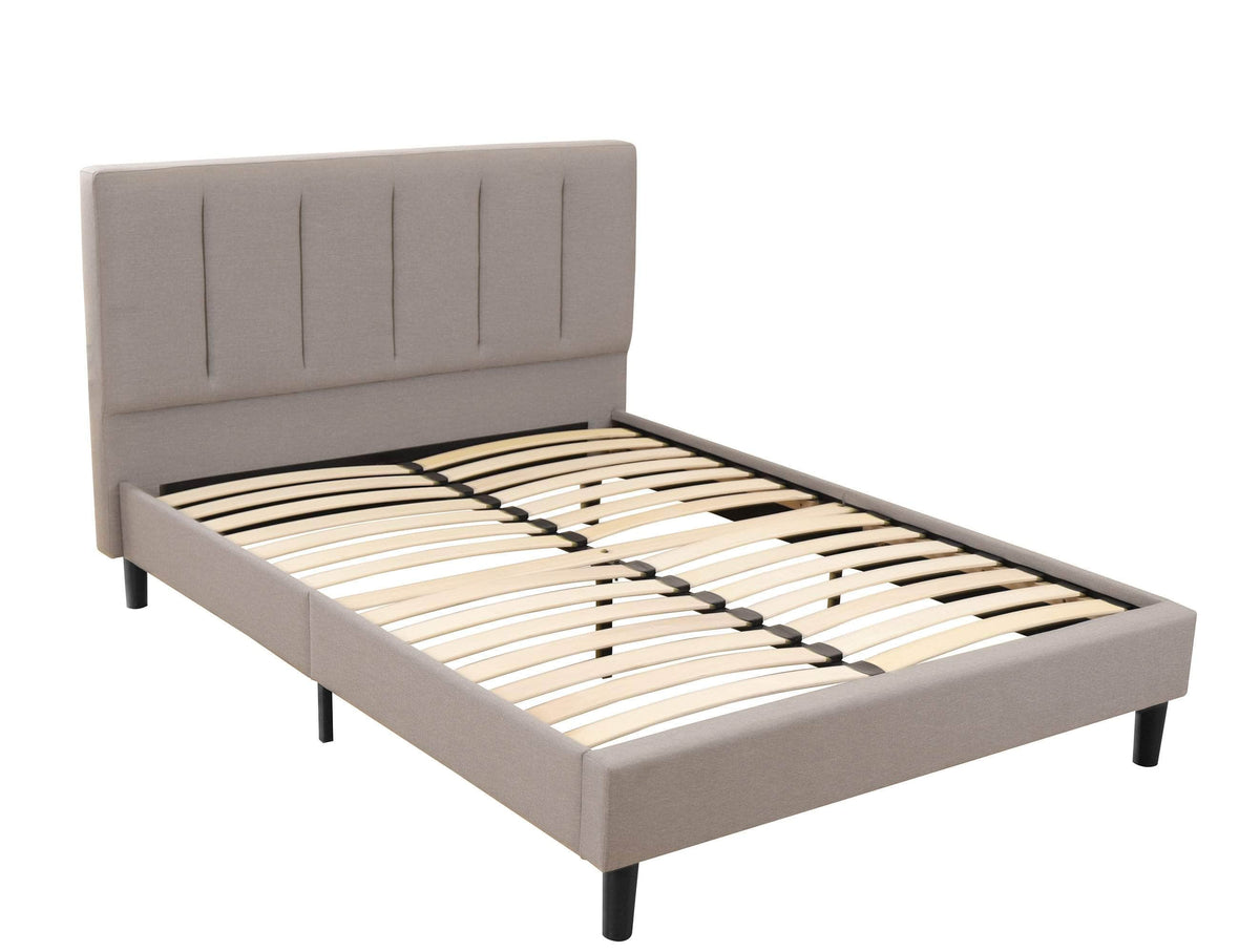 Primo International Ann Fabric Platform Bed Frame in Stone Linen, image 1