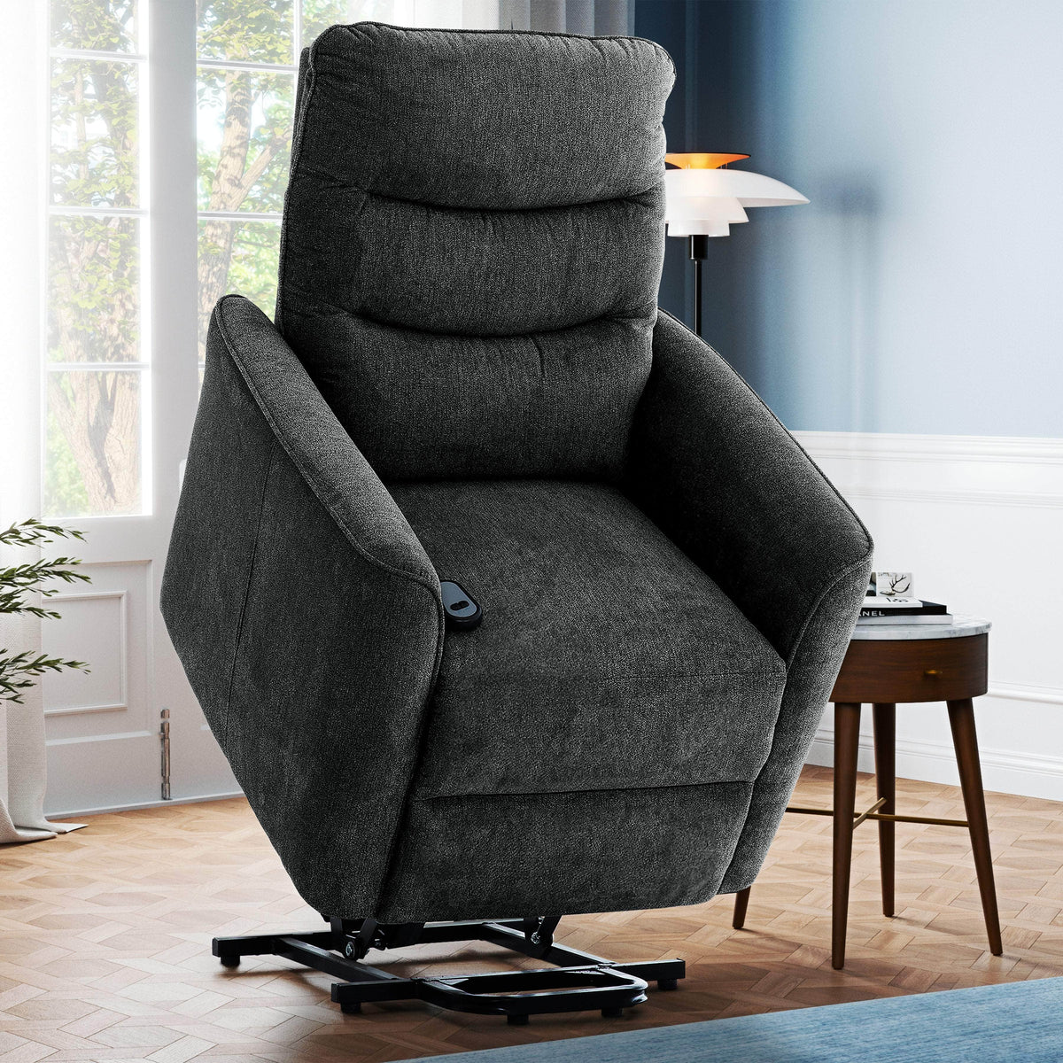 Primo International Denver Power Reclining Lift Chair in Linen Dark Grey, image 1