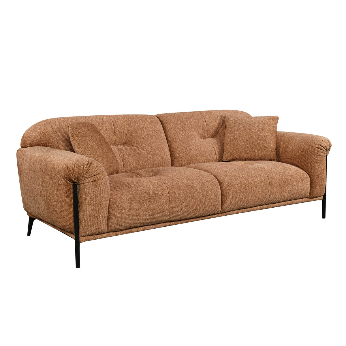 Primo International Lucia 89" Fabric 2 Seater Sofa in Brown, image 1