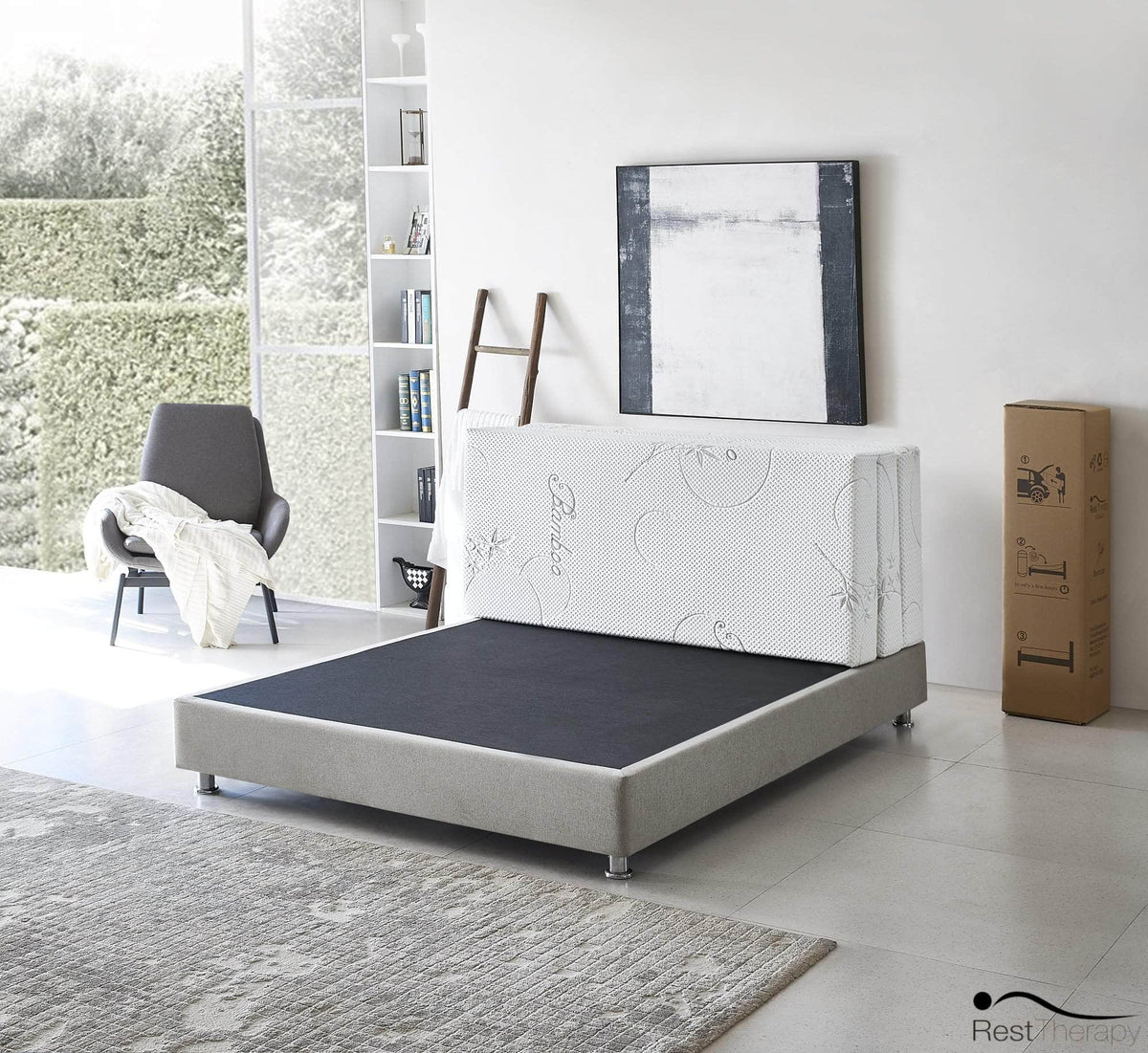 Rest Therapy 6 Inch Exhilarate Tri Fold Bamboo Cool Gel Memory Foam Mattress, image 5