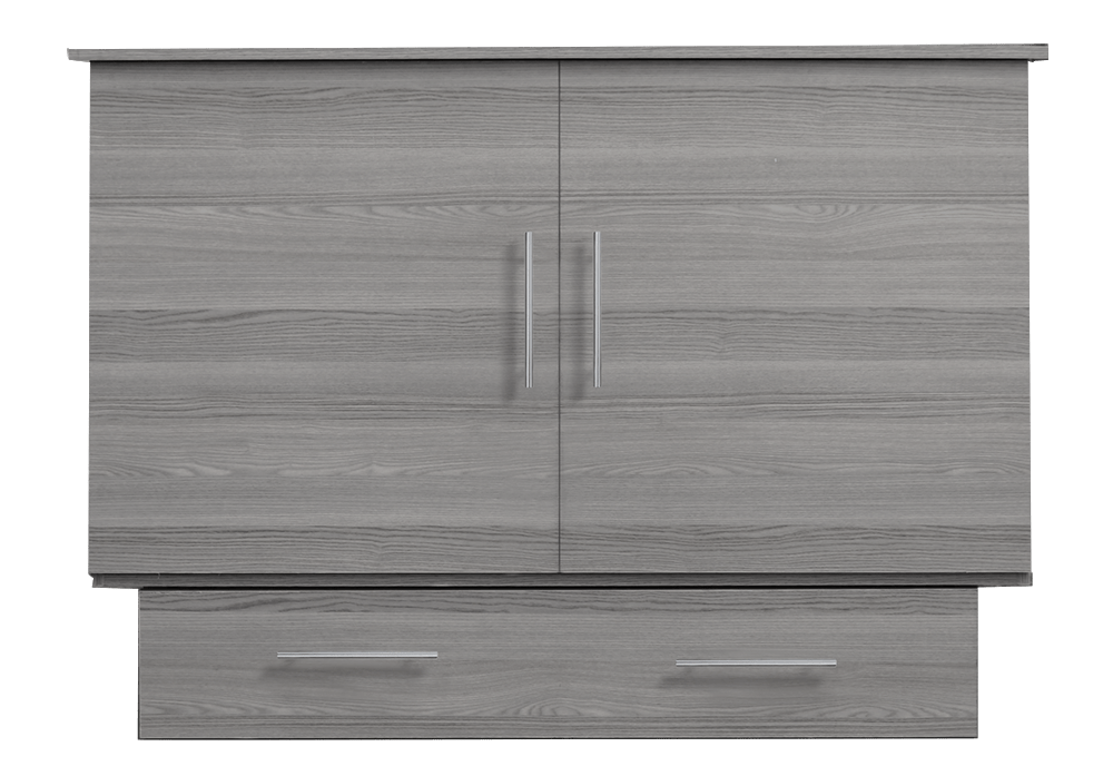 Sleep Chest Midtown Murphy Cabinet Bed in Grey with 5 Inch Queen Size High Density Foam Mattress, image 2