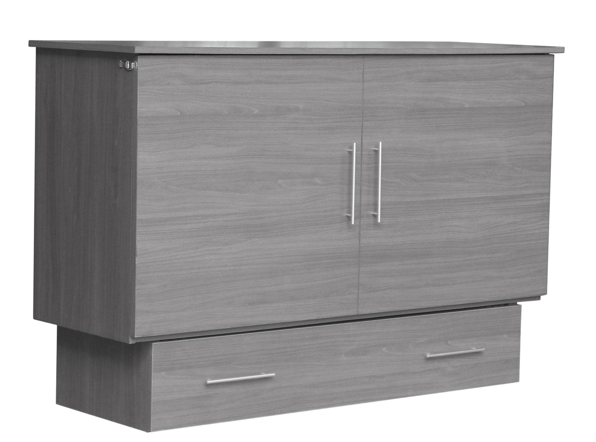 Sleep Chest Midtown Murphy Cabinet Bed in Grey with 5 Inch Queen Size High Density Foam Mattress, image 1