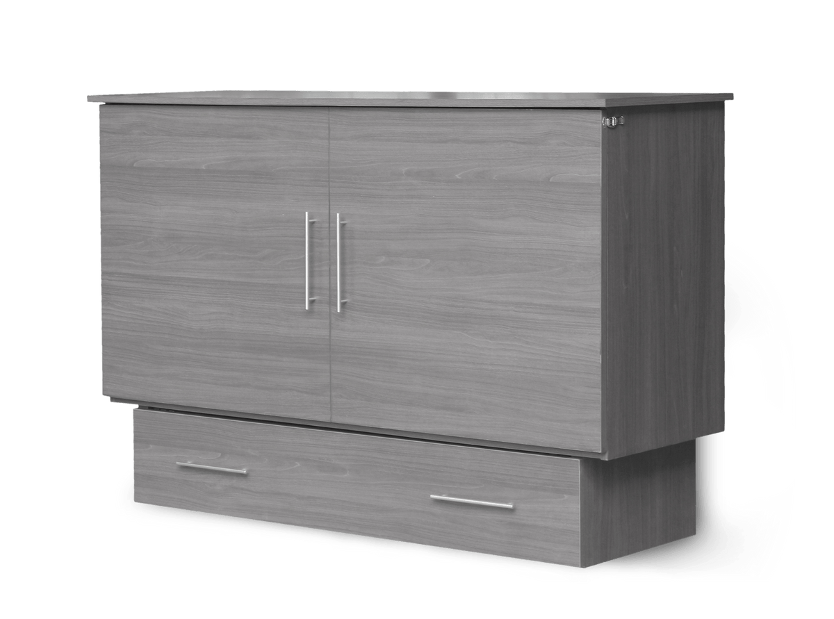 Sleep Chest Midtown Murphy Cabinet Bed in Grey with 5 Inch Queen Size High Density Foam Mattress, image 3