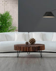 True Contemporary Archibald 120" Wide Curved Kidney Shaped Sectional Sofa in Wolly Ivory, image 1