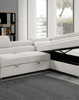 Urban Cali Hollywood 107.5" Wide Sleeper Sectional Sofa Bed with Adjustable Headrests and Storage Chaise, image 7